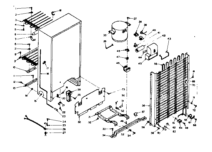 Kenmore 1066323150 freezer unit diagram