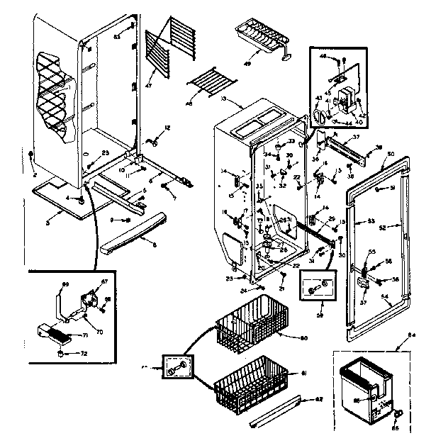 Kenmore 1065821200 cabinet parts diagram