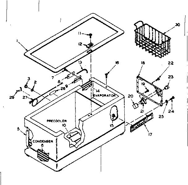 Kenmore 1986313151 freezer cabinet parts diagram