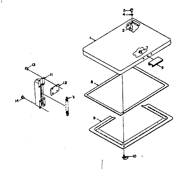 Kenmore 1985919100 door parts diagram