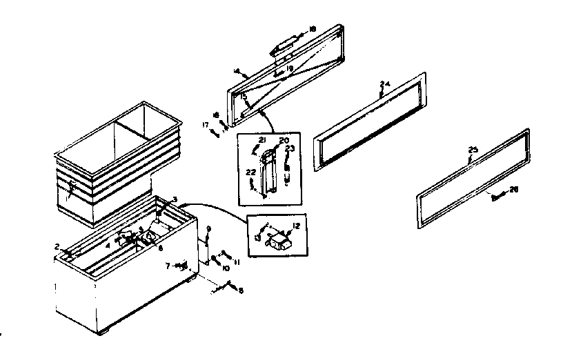 Kenmore 1985919150 freezer cabinet and door parts diagram