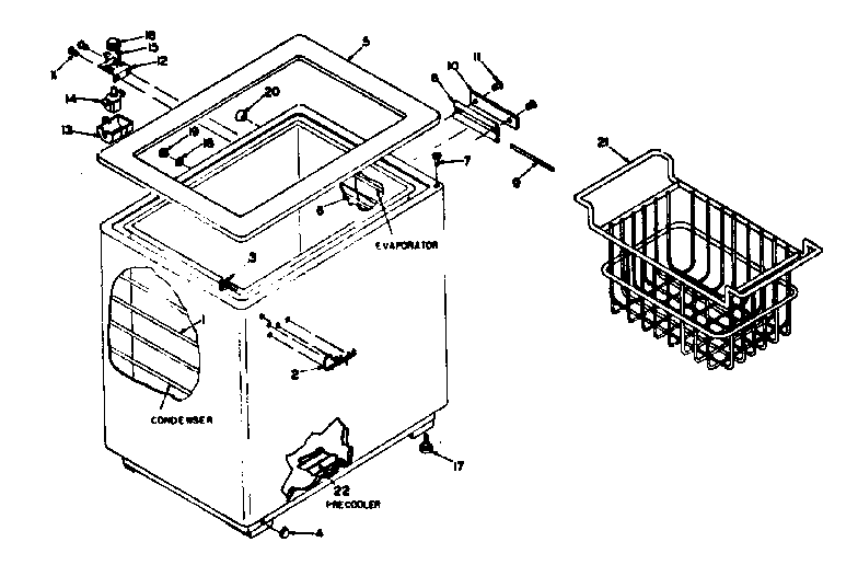 Kenmore 1986015052 cabinet parts diagram