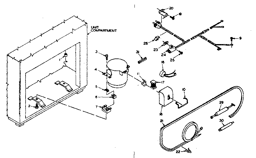 Kenmore 1986318151 freezer unit parts diagram