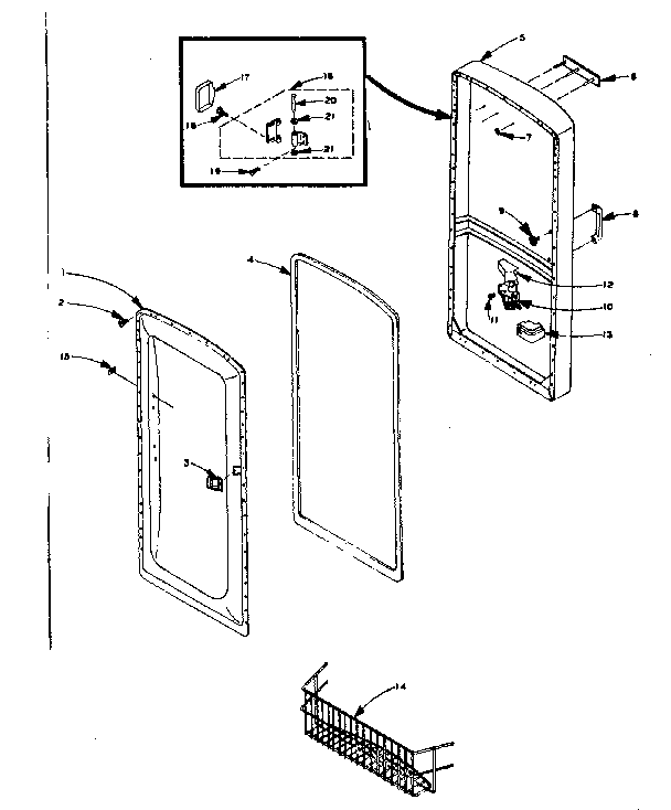 Kenmore 1065829100 freezer door parts diagram