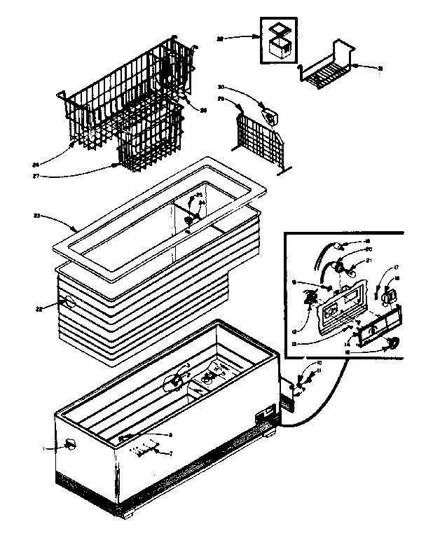 Kenmore 1985815131 freezer cabinet parts diagram