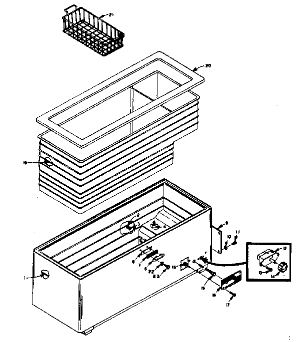 Kenmore 1985816100 freezer cabinet parts diagram
