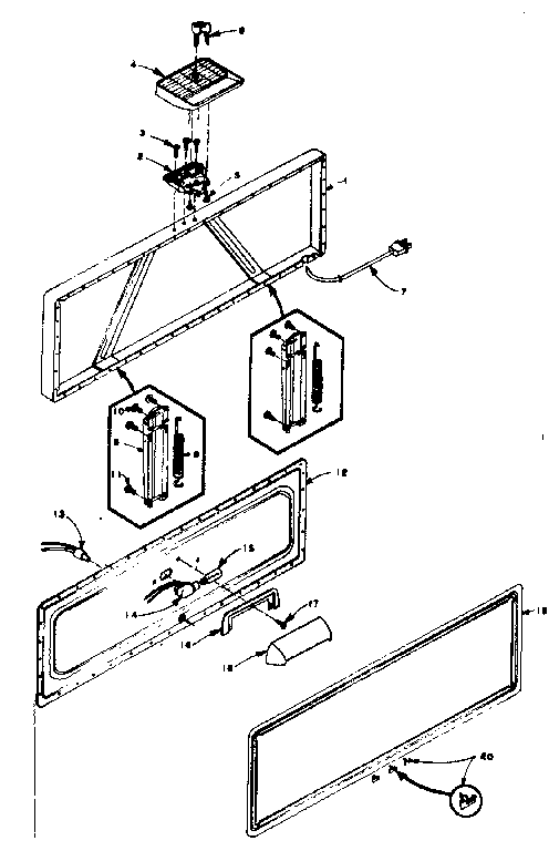 Kenmore 1985816100 freezer door parts diagram