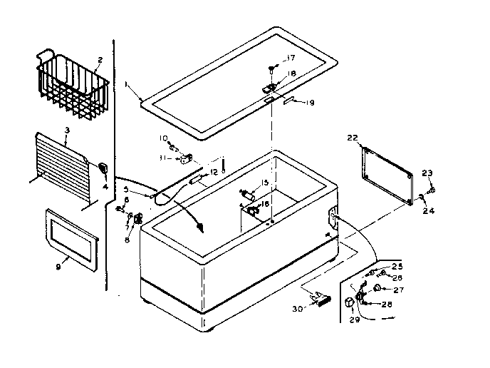 Kenmore 1986412270 freezer cabinet parts diagram