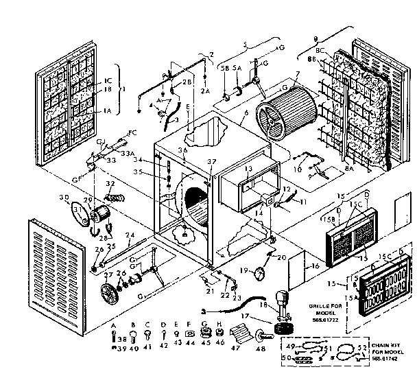 Kenmore 56561742 functional replacement parts diagram