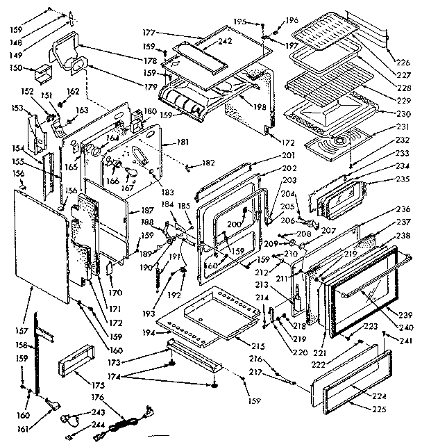 Kenmore 1037197041 body section diagram
