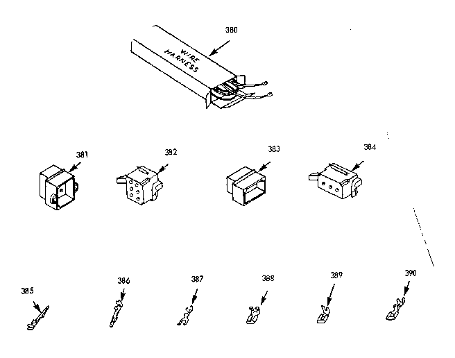 Kenmore 1037197041 wire harnesses and components diagram