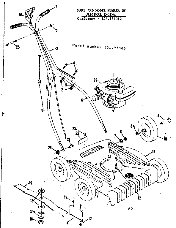 Craftsman 13191085 replacement parts diagram
