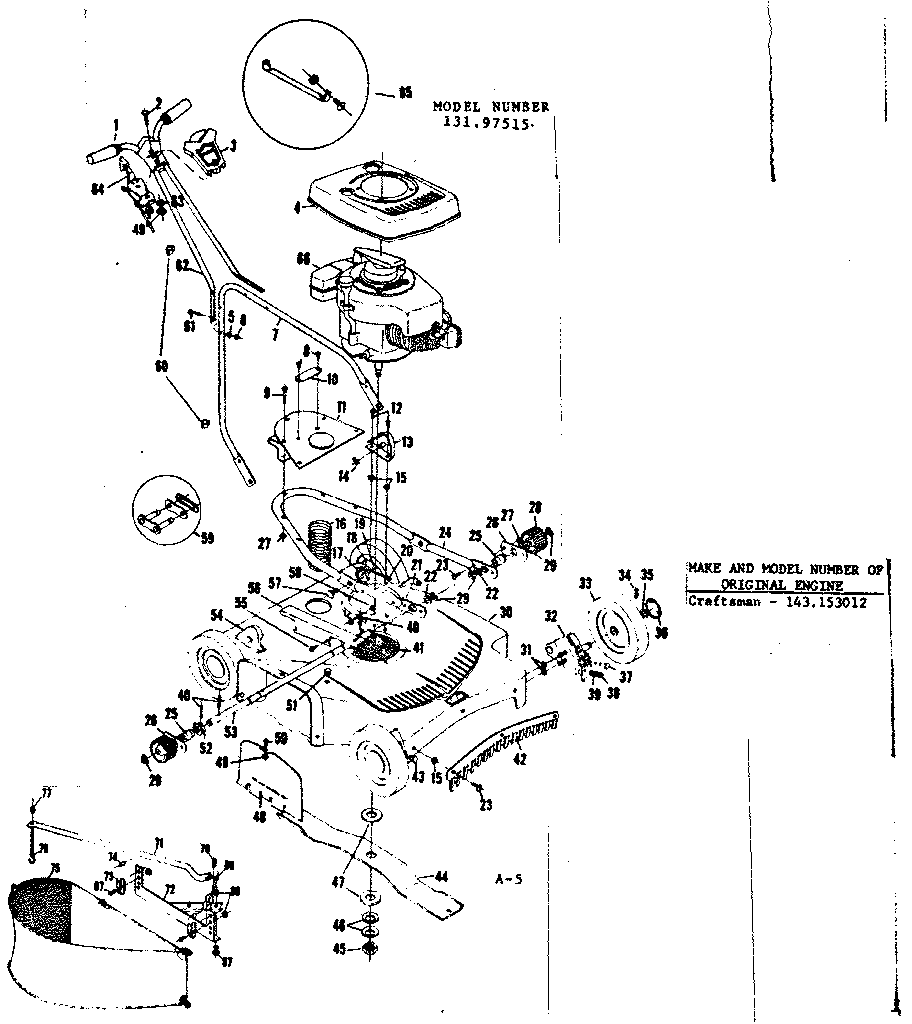 Craftsman 13197515 replacement parts diagram