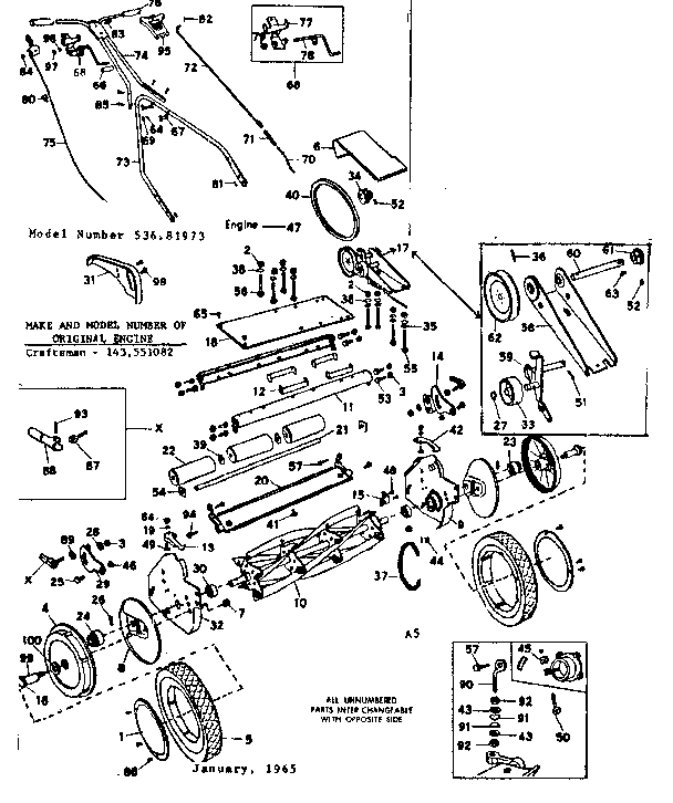 Craftsman 53681973 replacement parts diagram