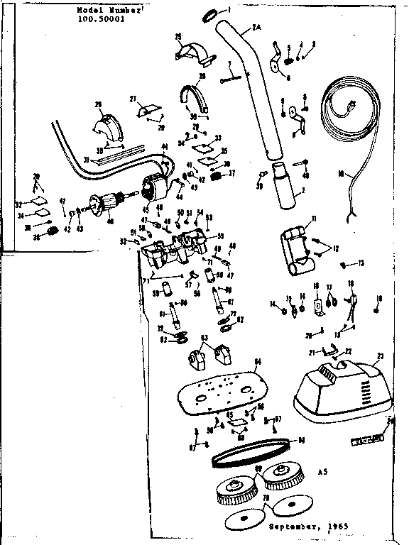 Kenmore 10050001 unit parts diagram