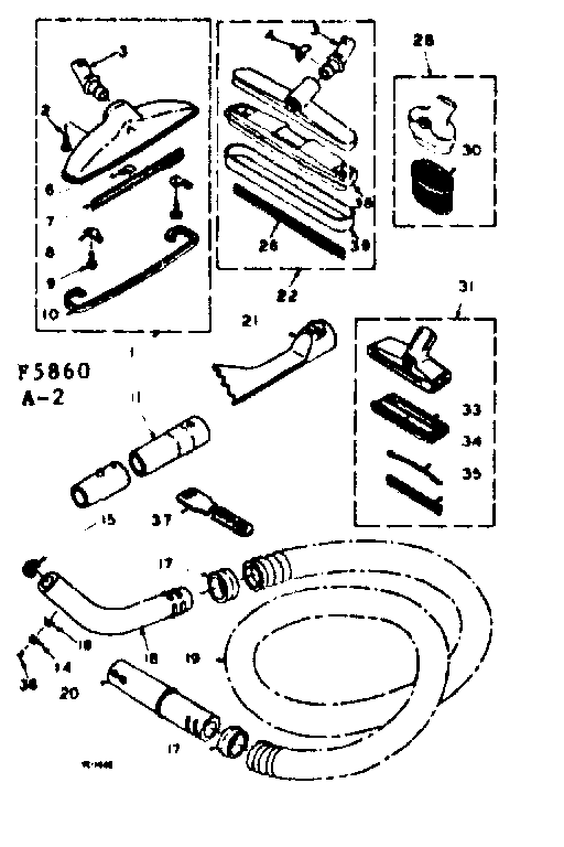 Kenmore 116A5860 attachment parts diagram