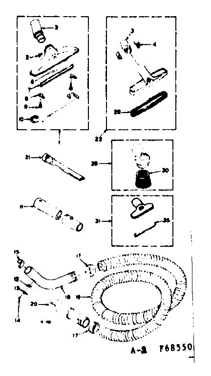Kenmore 116A68550 attachment parts diagram