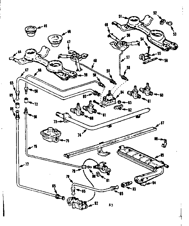 Kenmore 1037346600 burner section diagram