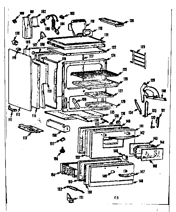 Kenmore 1037405400 body section diagram