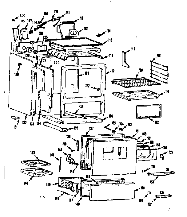 Kenmore 1037506655 body section diagram