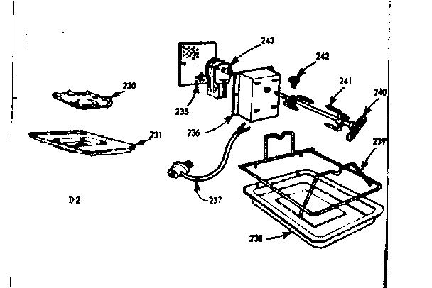 Kenmore 1037686690 fifth burner and oven rotisserie diagram