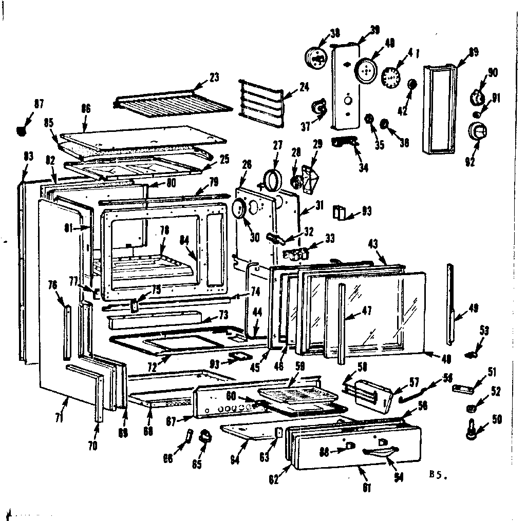Kenmore 1037725000 body section diagram