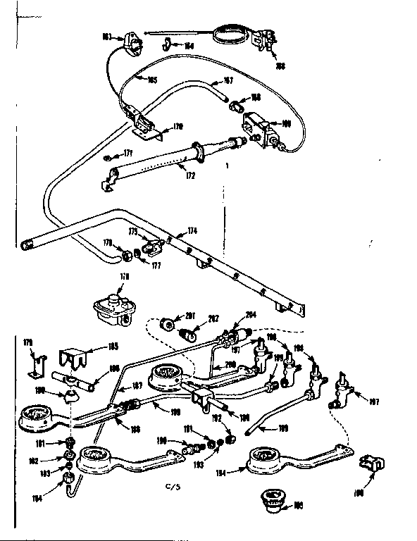 Kenmore 1037725000 burner section diagram