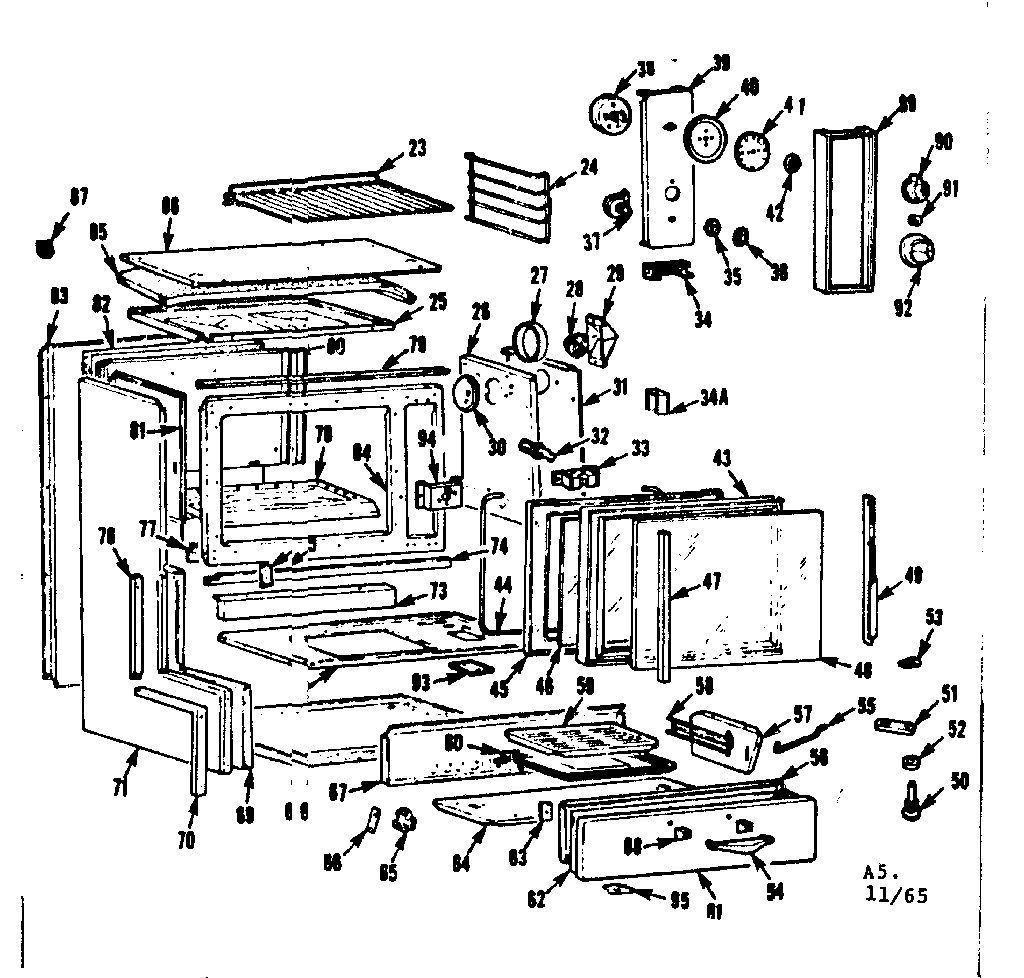 Kenmore 1037726645 body section diagram