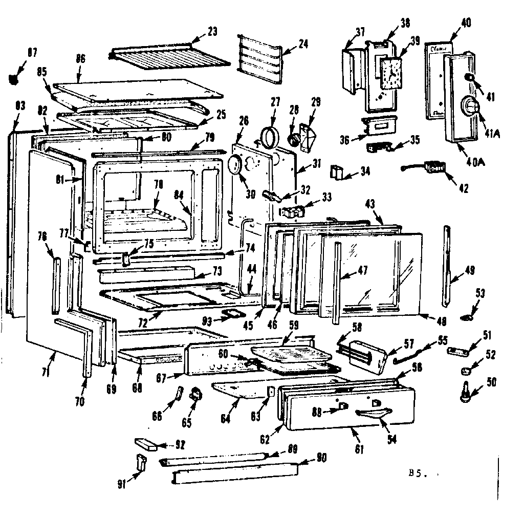 Kenmore 1037745400 body section diagram