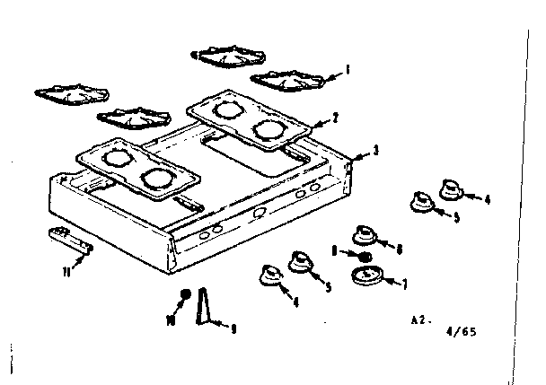 Kenmore 1037765900 main top section diagram