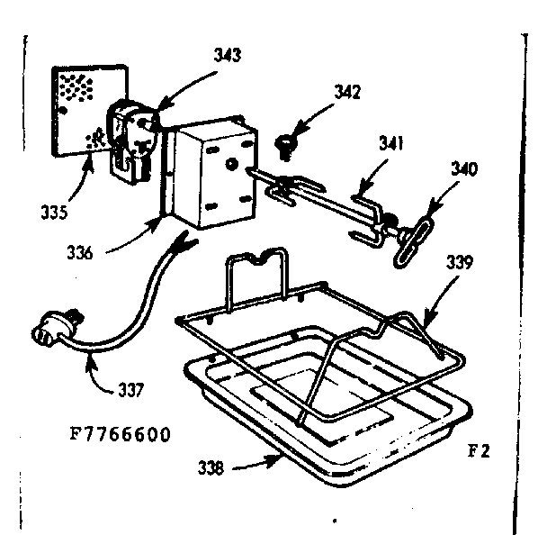 Kenmore 1037766605 oven rotisserie diagram