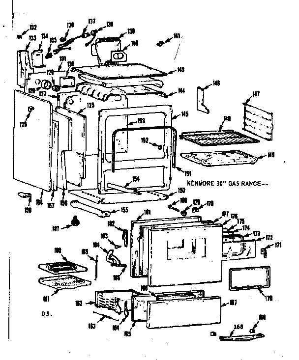 Kenmore 1037786600 body section diagram