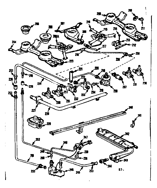 Kenmore 1037786600 burner section diagram