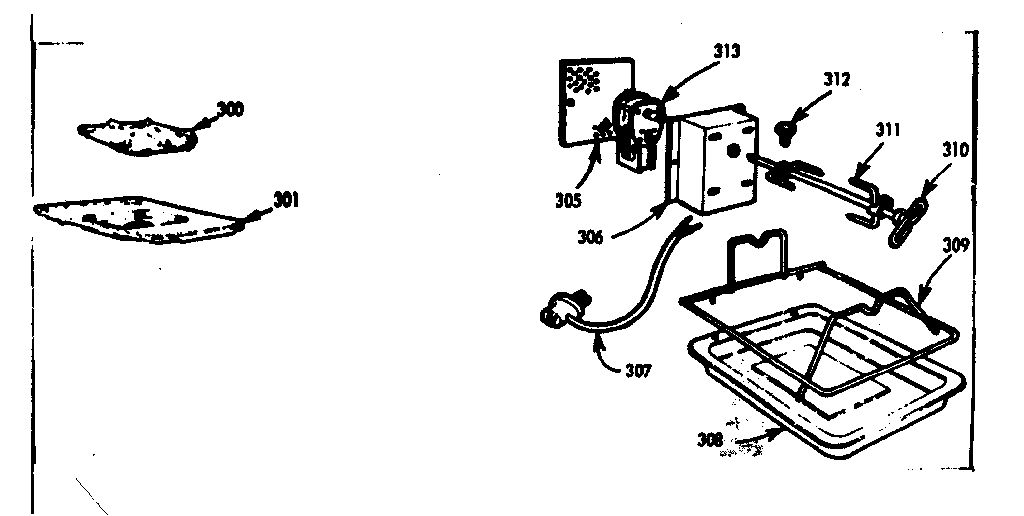 Kenmore 1037786600 fifth burner and oven rotisserie diagram