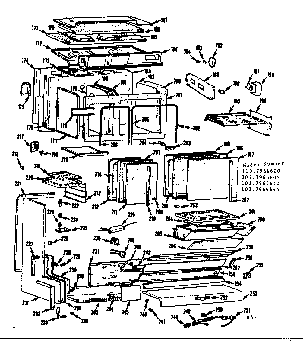 Kenmore 1037966640 body section diagram