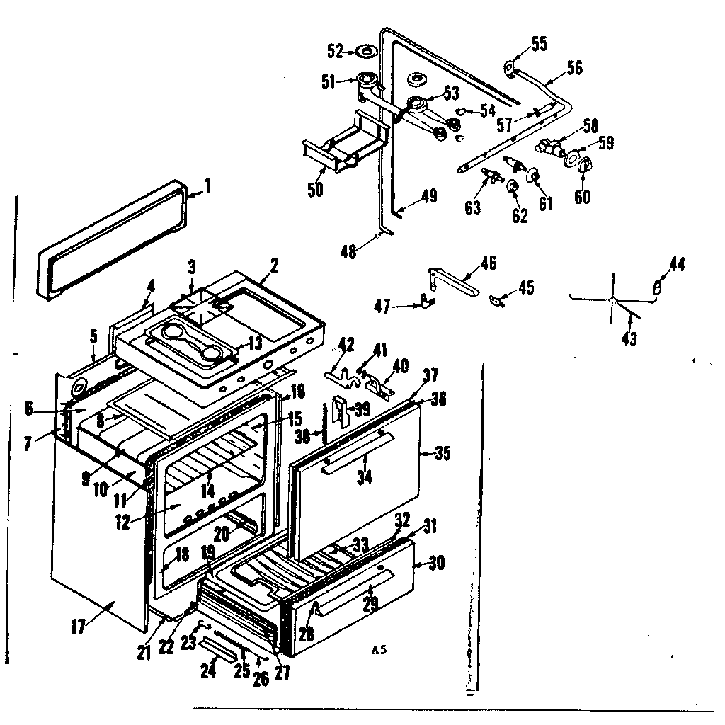 Kenmore 119711600 body section diagram