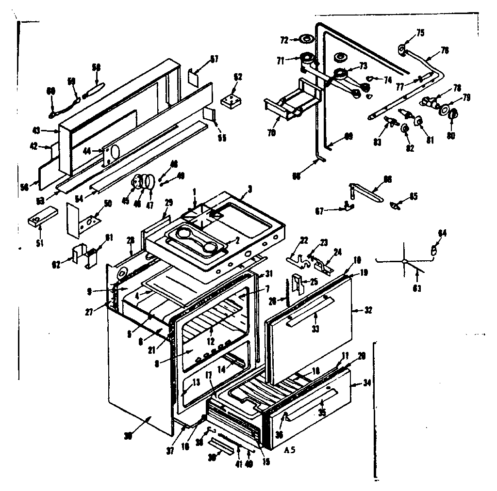 Kenmore 119717600 body section diagram