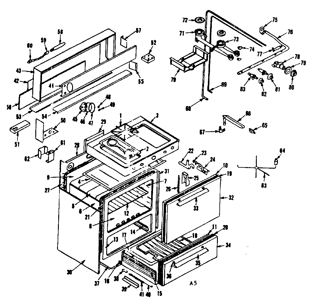 Kenmore 119719400 body section diagram