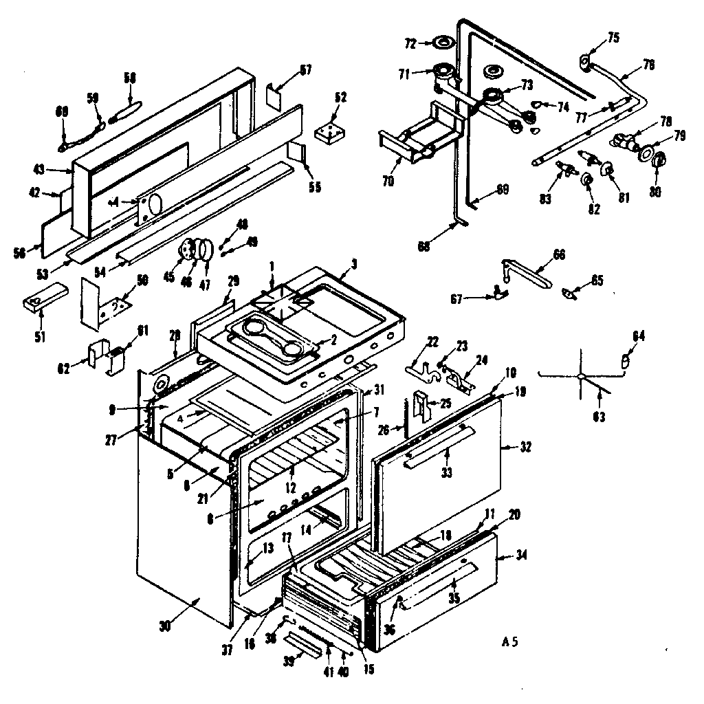 Kenmore 119719500 body section diagram