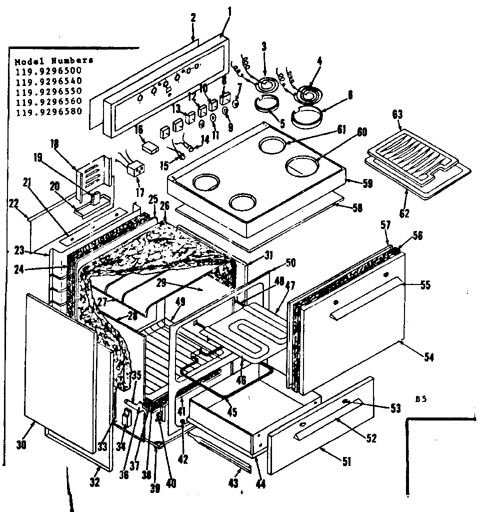 Kenmore 1199296580 body section diagram