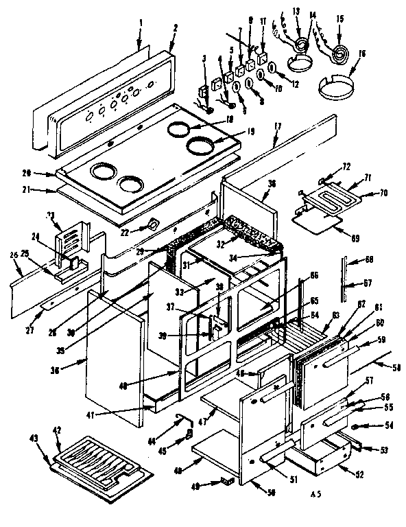 Kenmore 1199616500 body section diagram