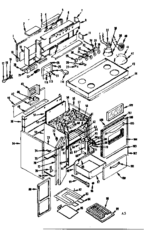 Kenmore 1199646540 body section diagram