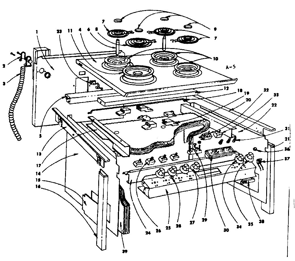 Kenmore 1554546640 top section and outer body parts diagram
