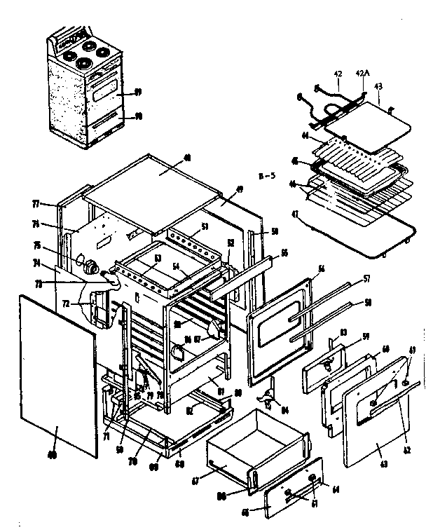 Kenmore 1559246500 body section diagram