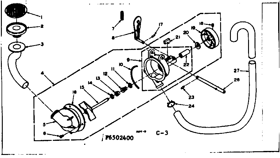 Kenmore 1106502400 pump and pump parts diagram