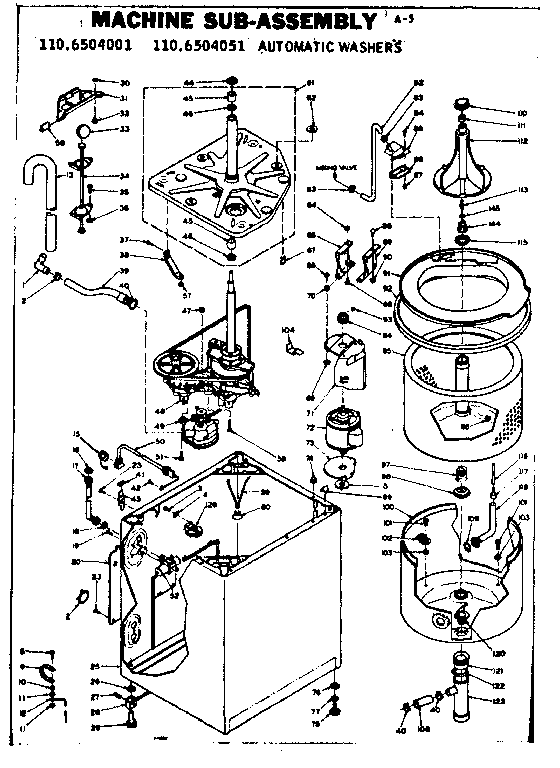 Kenmore 1106504001 machine sub-assembly diagram