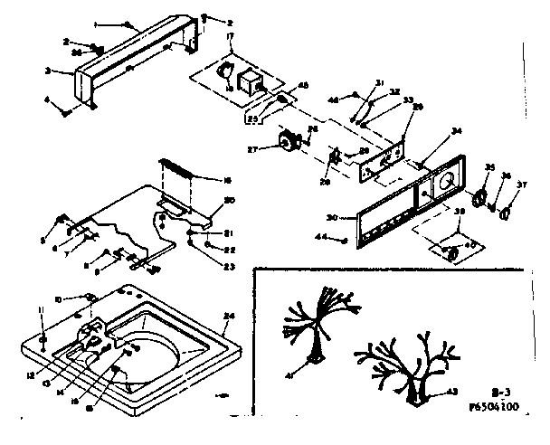 Kenmore 1106504100 top and console assembly diagram