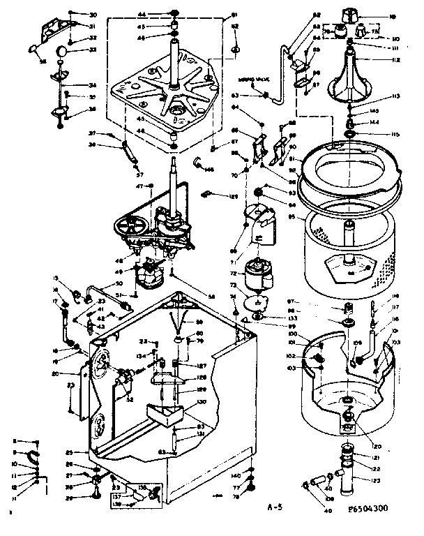 Kenmore 1106504300 machine sub-assembly diagram
