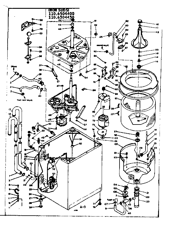 Kenmore 1106504450 machine sub-assembly diagram