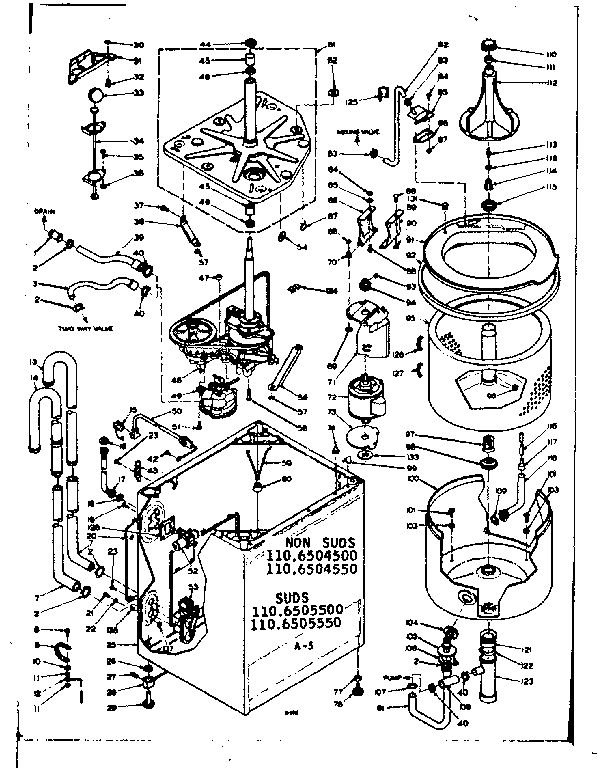 Kenmore 1106505550 machine sub-assembly diagram